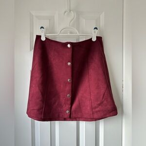 Jack by BB Dakota Faux Suede Button Front Mini Skirt / Size Medium
